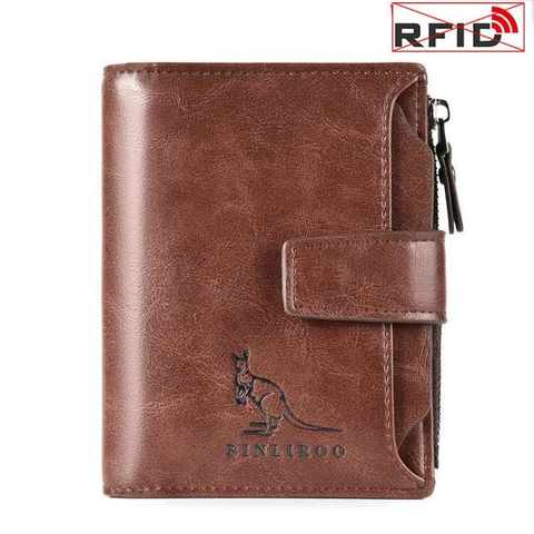 Men's Wallets Anti Theft Genuine Leather Wallet Men Vertical Short Pocket Coin Purse Card Holder RFID Wallet Man High Quality ► Photo 1/6