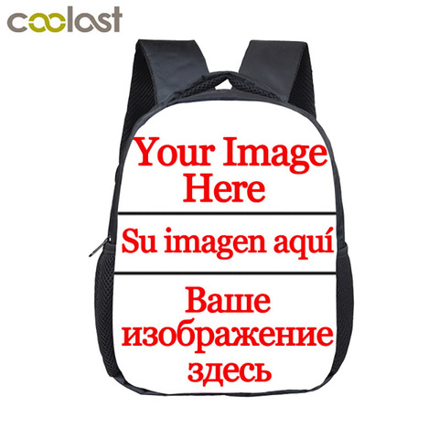 12 inch Customize Your Logo Name Image Toddlers Backpack Cartoon Children School Bags Baby Kindergarten Backpack Kids Gift Bags ► Photo 1/6