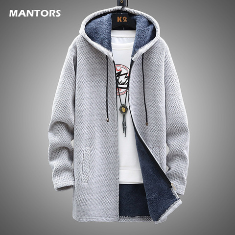 Men Sweater Fleece Cardigan Winter Jacket Men's Slim Sweaters Winter Long Hooded Sweater Thick Warm Coat 2022 Mens Clothing ► Photo 1/6