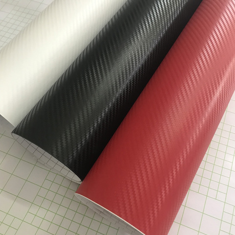 Black Red White Carbon Fiber Vinyl Car Wrap Foil With Air Release Self Adhesive Motorbike Scooter Boat Car Sticker Wrapping ► Photo 1/6