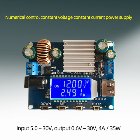 SK35L DC 0.6-30V 4A 35W 5V 9V 12V 24V Boost/Buck CC CV Regulated Adjustable Power supply Module Solar Charging Battery Cherger ► Photo 1/6