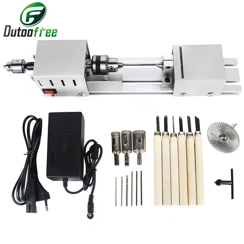 12-24V Mini Lathe Machine Tools Lathe Standard Set DIY Woodworking Buddha Pearl Grinding Polishing Mini Beads Machine ► Photo 1/6