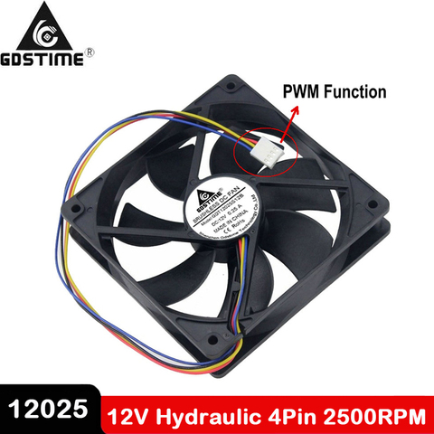 1PCS Gdstime Hydraulic 120mm x 25mm 12cm PWM FG Computer Case Cooling Fan 4 Pin Cooler ► Photo 1/6