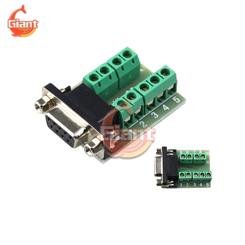 DB9 Male Female Adapter 9 Pins Signals Terminal Module D-SUB Adapter Plate RS232 Serial To Terminal Board Block DB9 Connector ► Photo 1/4