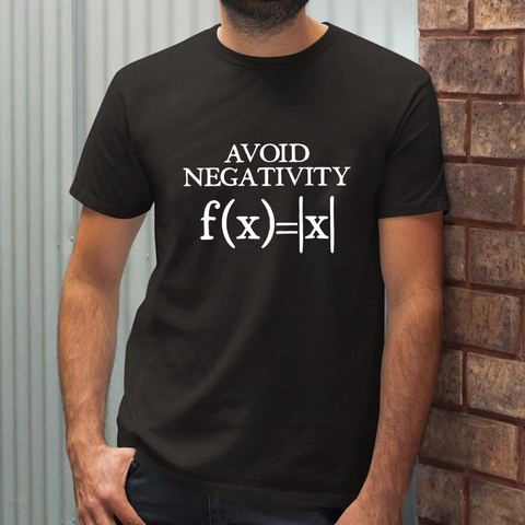 Avoid Negativity Men Funny Mathematics Absolute Value Tshirt Math Function Geek T Shirt Summer Tops Tee Clothes High Quality ► Photo 1/6