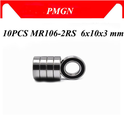 10PCS ABEC-5 MR106-2RS MR106 2RS MR106 RS MR106RS 6x10x3 mm rubber sealing cover miniature High quality deep groove ball bearing ► Photo 1/6