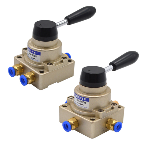 Pneumatic switch three-position four-way manual valve HV-02/HV-03/HV-04/HV200-02/HV200D/HV200B manual valve air valve ► Photo 1/6