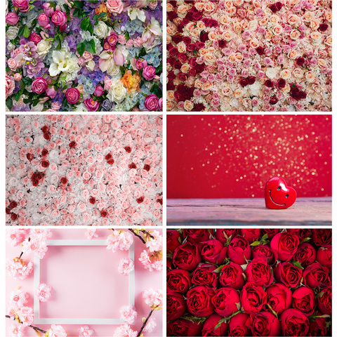Vinyl Valentine's Day Photography Backdrops Wooden Board Flower Party Backgrounds Birthday Decor Photo Backdrop 201214QMH-02 ► Photo 1/6
