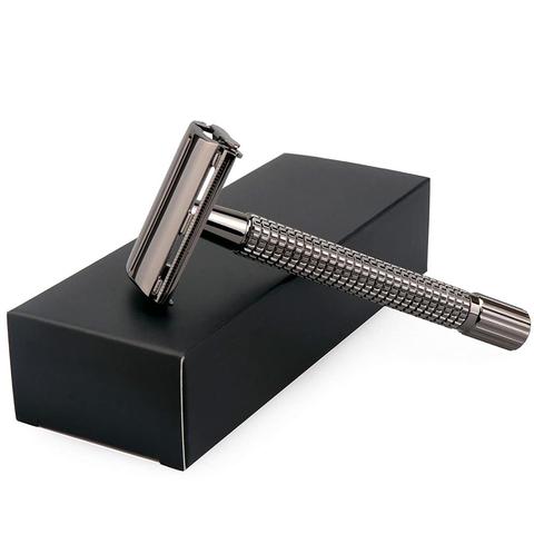 Classic Manual Shaving Razor For Mens Wet Shaving Nostalgic Long Handle Butterfly Open Double Edge Safety Razor 10 Blade ► Photo 1/6