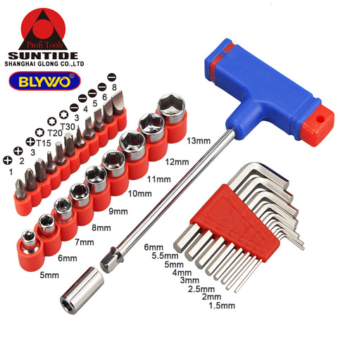 29PCS Screwdriver and Socket bits Set Hex Wrench T Type Handle Socket Wrench Set Repair Tools Kit Household Tool Set ► Photo 1/6