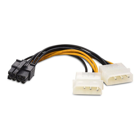 10pcs/lot2 x Molex 4pin to 8Pin PCI Express Video Card Pci-e ATX PSU Power Converter Cable - Molex to Pcie 8pin Adapter ► Photo 1/5