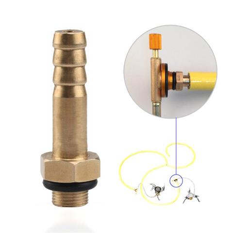 6/10mm Gold Stove Inflatable Valves Converter Copper Alloy Gas Cylinder Refill Adapter for Outdoor Camping Cooking ► Photo 1/6