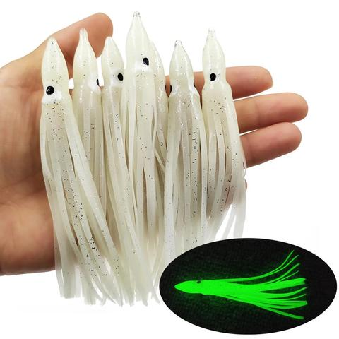 20-pieces Luminous Squid Skirts Soft Lure pesca 5cm/9cm/11cm Night Fishing Lure Octopus Glow Rubber Artificial Bait for Tuna Sai ► Photo 1/6