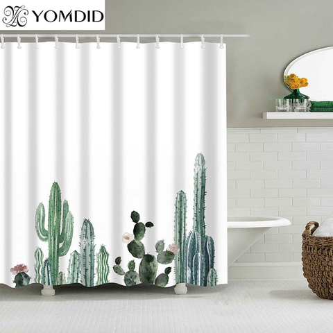 Tropical Cactus Shower Curtain Polyester Fabric Bath Curtain For The Bathroom Decoration Multi-Size Printed Bathroom Accessories ► Photo 1/6