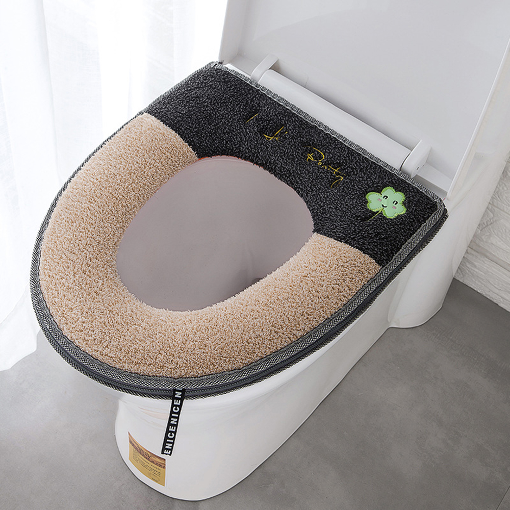 Comfortable Soft Warm Luxury Toilet Seat Cover Waterproof Washable Bathroom Lid 