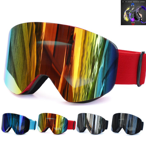 Ski Goggles with Magnetic Double Layer Polarized Lens Skiing Anti-fog UV400 Snowboard Goggles Men Women Ski Glasses Eyewear ► Photo 1/6