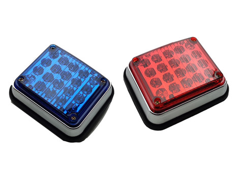 2x Blue 12v 24v led Blue flashing  strobe lights ambulance blue lights pumper fire engines lamps police red blue flash lights ► Photo 1/6