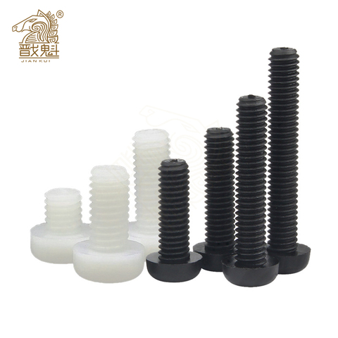 10/50X M2 M2.5 M3 M4 M5 M6 M8 Metric Threaded Black White Nylon Plastic Phillips Pan Head Cross Round Screw Bolt length 5mm-25mm ► Photo 1/5