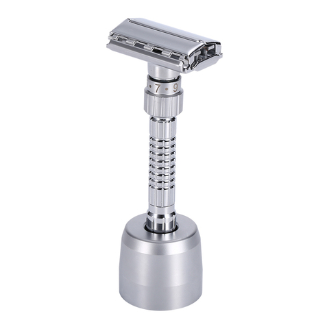 Adjustable Double Edge Safety Razors Shaving Zinc Alloy Chrome Metal Manual Shaver With Case ► Photo 1/6