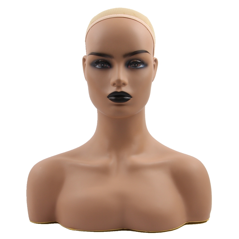 New Realistic Mannequin Head Fiberglass Hat Glasses Mold Stand Torson Wig  6 