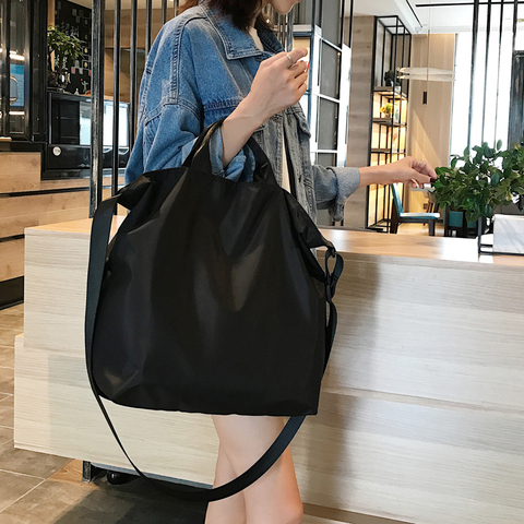 Multifunction Women Nylon Handbags Fashion Large Capacity Travel Bag Sports Shopping Shoulder Bags Black Blue Crossbody LW0156 ► Photo 1/6