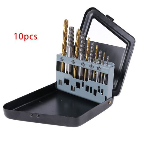 10pcs Screw Extractor Cobalt Left Hand Drill Bit set Broken Bolt Damaged Set ► Photo 1/6