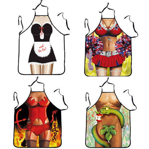Funny Apron Decoration Apron for Sanitary Cleaning Women Men Dinner Party Cooking Apron Kitchen Accessories ► Photo 1/6