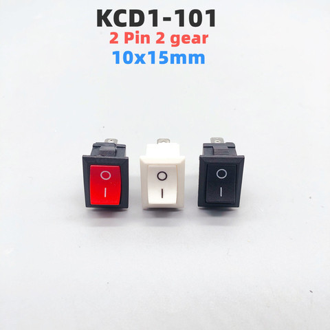 10pcs KCD11-101 3A/250V small black 10*15mmSPST 2PIN ON/OFFG130 Boat Rocker Switch Car Dash Dashboard Truck RV ATV Home/Industry ► Photo 1/6