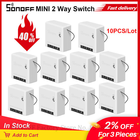 Wholesale Itead SONOFF Wifi Switch Module Universal Breaker Timer MINI DIY 2 Way Switch WiFi Smart Light Switch Works with Alexa ► Photo 1/6