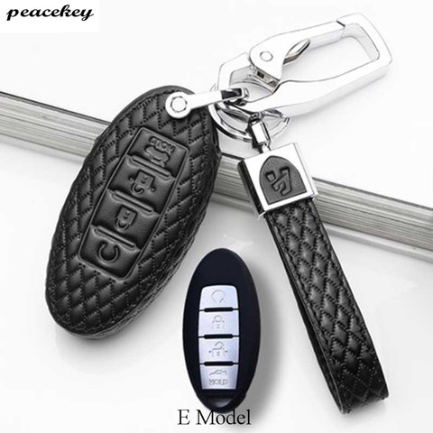 Genuine Leather Car Key Case For Nissan Altima Maxima Infiniti EX FX G37 Q60 QX50 QX70 Smart Keyless Entry Remote Fob Cover ► Photo 1/5