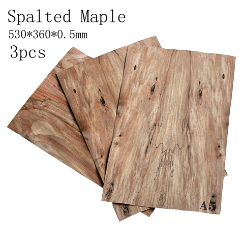 3 pieces Spalted Maple  Electric Guitar Veneer Guitar Body Veneer Guitar Parts High Quality Guitar materials 500*360*0.5mm ► Photo 1/6