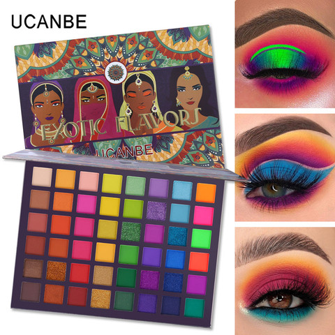 UCANBE Exotic Flavors Eyeshadow Palette 48 Color Pressed Glitter Shimmer Matte Green Eye Shadow Neon Metallic Makeup Cosmetics ► Photo 1/6
