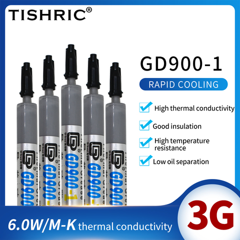 TISHRIC 3g GD900 Thermal Grease For PC Thermal Paste For CPU Heatsink Cooler Thermally Conductive Adhesive Water Cooling ► Photo 1/6