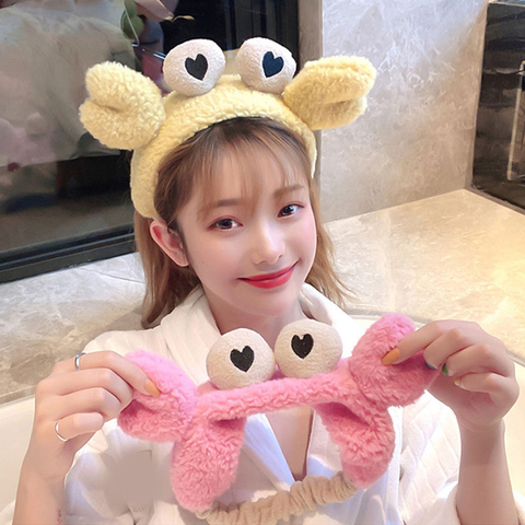 1PC Korean Cute Cartoon Animal Headband Soft Plush Hairband Women Warm Makeup Wash Face Headwrap Crab Hair Band Hair Accessories ► Photo 1/6