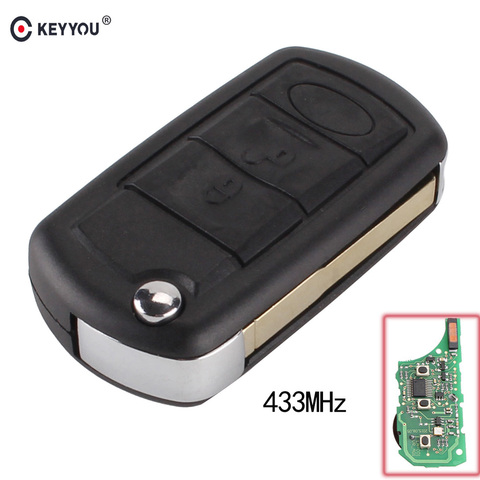 KEYYOU 433MHz 3 Buttons Flip Folding Remote Control Key Remote Car Key Fob For RANGE ROVER Sport Land Rover Discovery 3 ► Photo 1/6