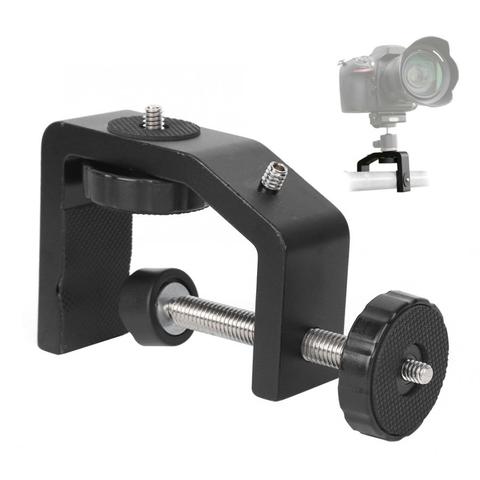 Aluminium C Type Screw Mount Clamp Fixed Desktop Bracket with 1/4 Screw for Flashlight Camera Tripod Photography Accessories ► Photo 1/6