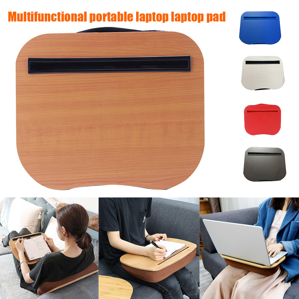 Wood Pc Tablet Desk Bed Cushion Knee Handy Computer Reading Writing Table  Tablet Tray Cup Holder Laptop Stand Pillow Office Desk - Laptop Stand -  AliExpress