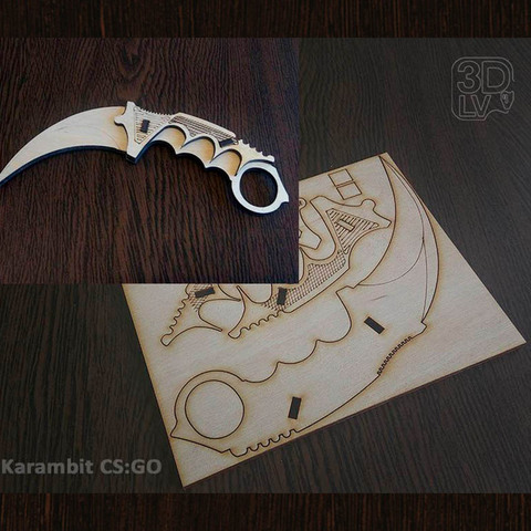 Knife Karambit No. 3 Cs: go Wood-plywood 1:1 set for self-assembly ► Photo 1/1
