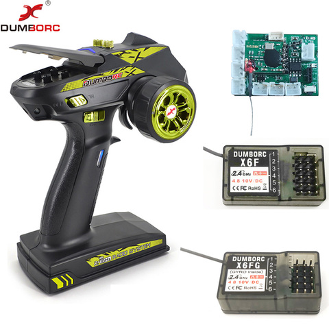 DumboRC X6 RC Transmitter 2.4G 6CH with Integrated Control Board w/ X6FG Receiver with Gyro for 1: 16 1:18 1:24 1:32 1:36 Rc Car ► Photo 1/6