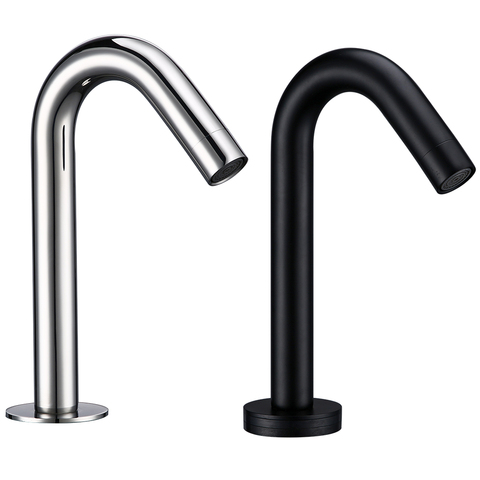 Black Plating Chrome Stainless Steel Handleless Smart Touch Sensor Sensitive  Design Mixer Tap Deck Mounted Bathroom Faucet ► Photo 1/6