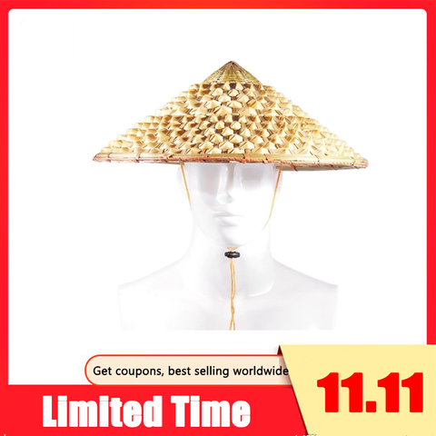 Coolie Straw Bamboo Cone Hat Garden Farmer Fishing Beach Hat