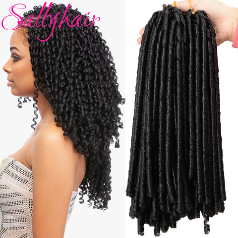 Sallyhair 14inch 70g/pack Crochet Braids Synthetic Braiding Hair Extension Afro Hairstyles Soft Dreadlock Brown Black Thick Full ► Photo 1/6