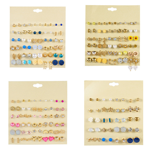 Stud Earrings For Women Bohemian Colorful Earrings Set Heart Star Flowers Earring 2022 Pearl Earrings Set DIY Fashion Jewelry ► Photo 1/6