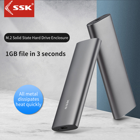 SSK Tool free Installation USB 3.1 to M.2 NGFF SSD Enclosure Adapter, External SATA Based M.2 Solid State Hard Drive Enclosure ► Photo 1/6