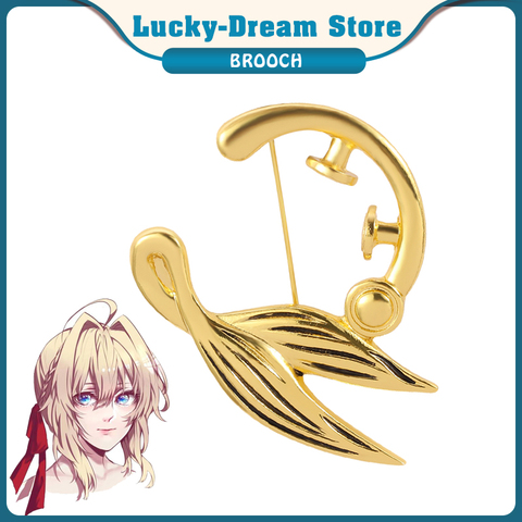 Japan Anime Violet Evergarden Brooch Gold Cosplay Prop Costume Accessories For Man Women Fashion Jewelry Lapel Pin Gifts ► Photo 1/6