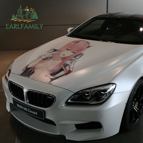 EARLFAMILY 43cm x 31.7cm Big Car Stickers for Darling in the Franxx Zero Two Anime Beauty Sexy Decals Vinyl Waterproof Car Wrap ► Photo 1/2