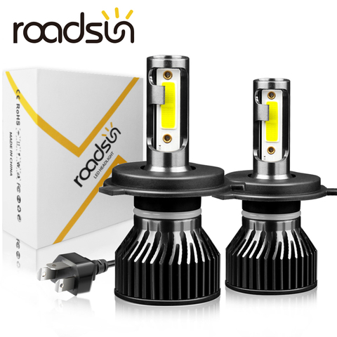 roadsun Mini H4 H7 LED Car Headlight Bulb 12000LM 6000K H1 H3 H11 H13 H27 880 9005 HB3 9006 HB4 9007 Running Auto Fog Head Lamp ► Photo 1/6