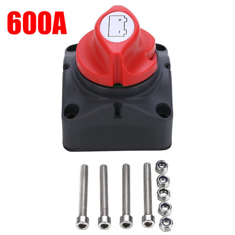1pc Durable 600A Car Battery Isolator Main Switch Emergency Stop Pole Separator Switch for RV Boat Winch Power Cables 68*68*74mm ► Photo 1/6