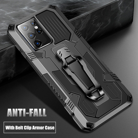 Shockproof Case For Samsung Galaxy S30 Ultra S20 FE S21 Plus Note 20 Ultra A12 A32 A52 A42 A72 M51 M31 A21S Armor Belt Clip Case ► Photo 1/6