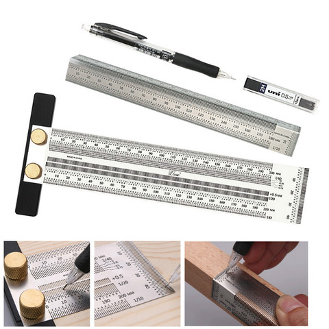 180-400mm Woodworking Scribe T-type Ruler Hole Scribing Ruler Crossed-out Tool Line Drawing Marking Gauge DIY Measuring Tool ► Photo 1/6